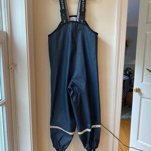 Polarn O. Pyret waterproof suspender rain pants - Navy size 4-6